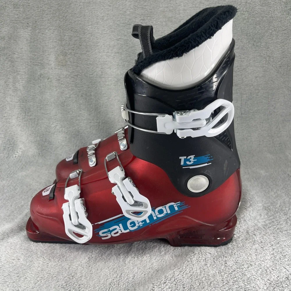 Salomon Ski Boots RT Junior 26-26.5 305mm Red T3 Downhill 3-Buckle Alpine